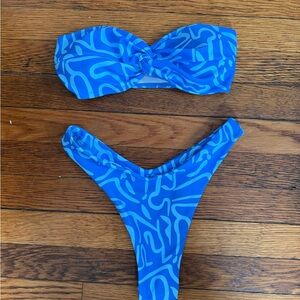 Blue Abstract Bikini Set